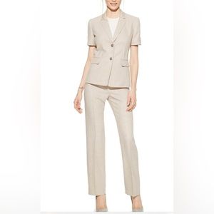 Tahari ASL Montreal Muse Pintucked Short Sleeves Suit